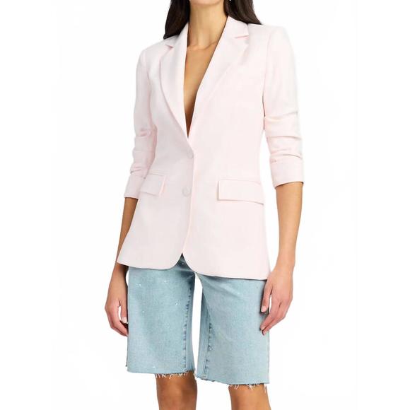 NEW GENERATION LOVE drea light weight crepe blazer in petal pink